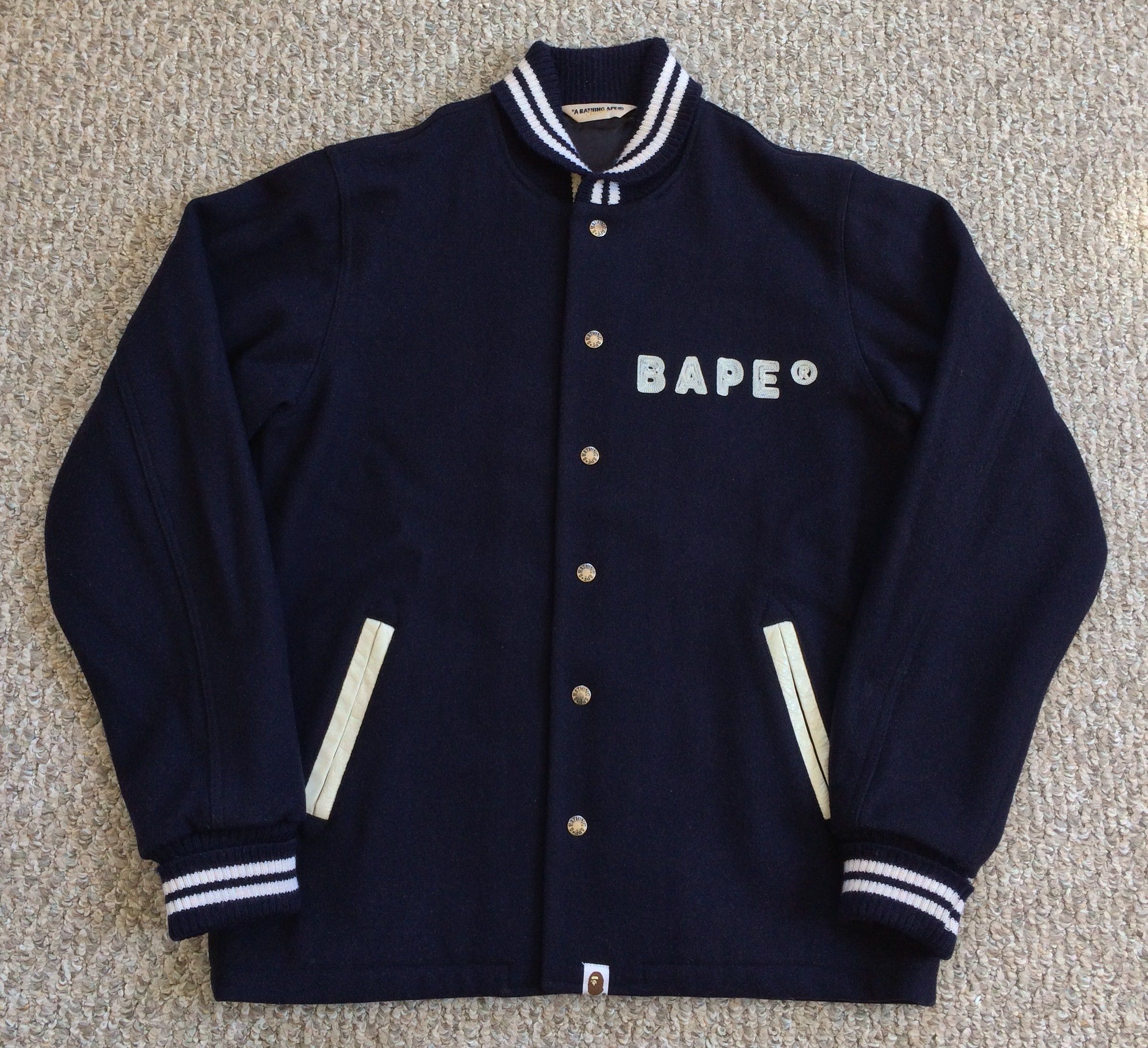 OG Ape Is Bathing Embroidered Wool Bomber Jacket - 3