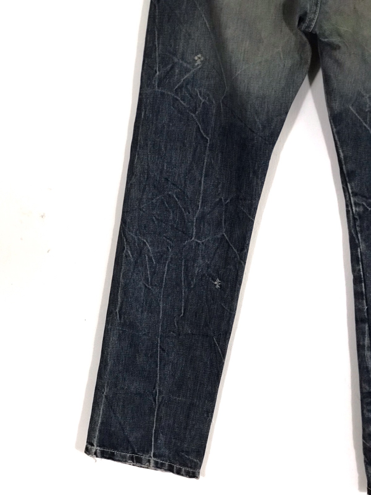 Indigo - Blue Blue Japan Distressed faded Jeans Made in Japan - 7