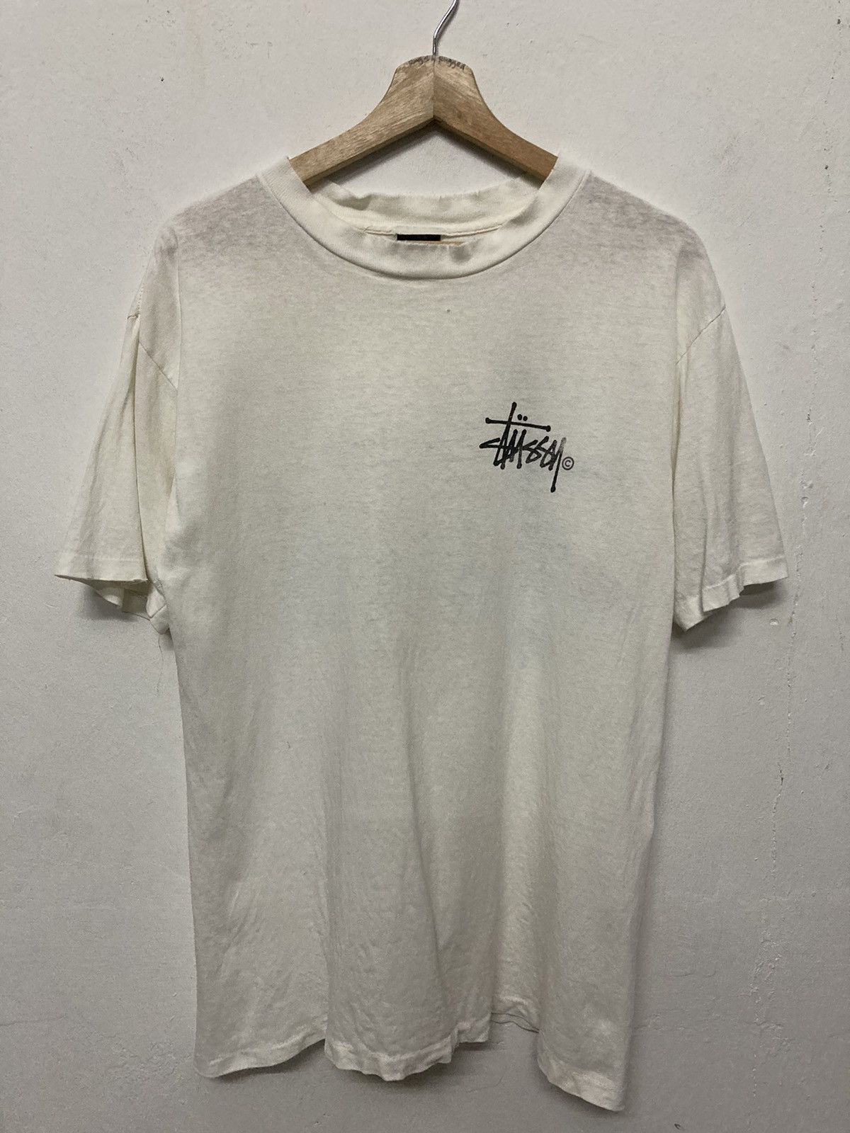 Vintage Stussy Basic Logo Distressed Tshirt - 2