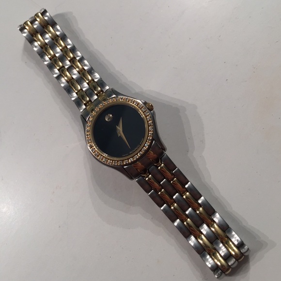 Movado Museum Two Tone 85-E4-9812 Diamond Watch - 4