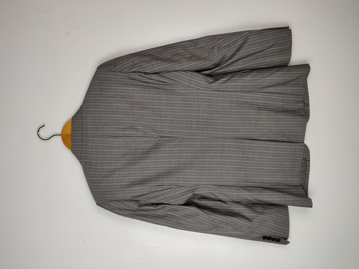 Y'saccs Sacsny Grey Stripe Blazer Coat Suit Jacket - 3