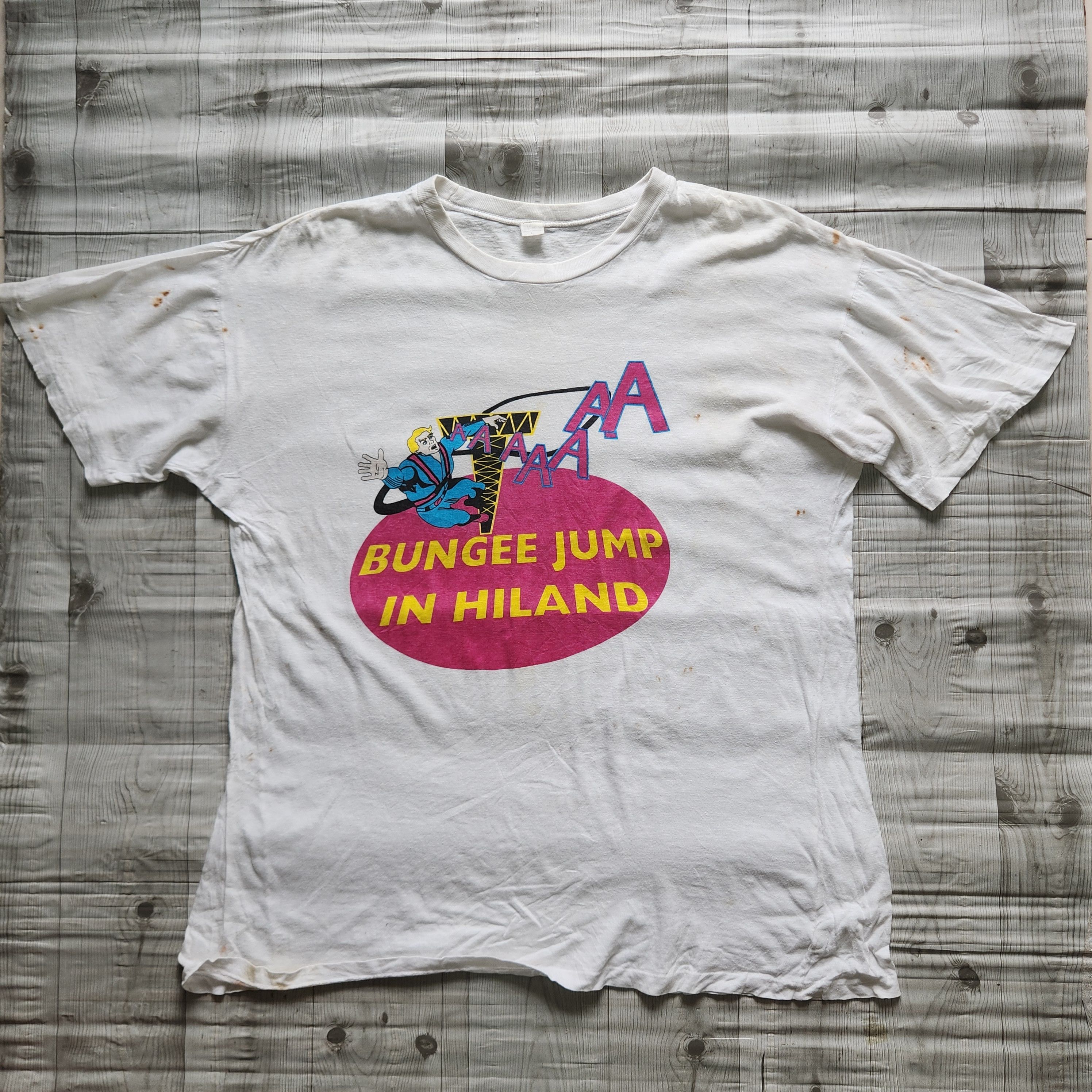 Vintage 1980s Bungee Jump In Hiland TShirt - 1