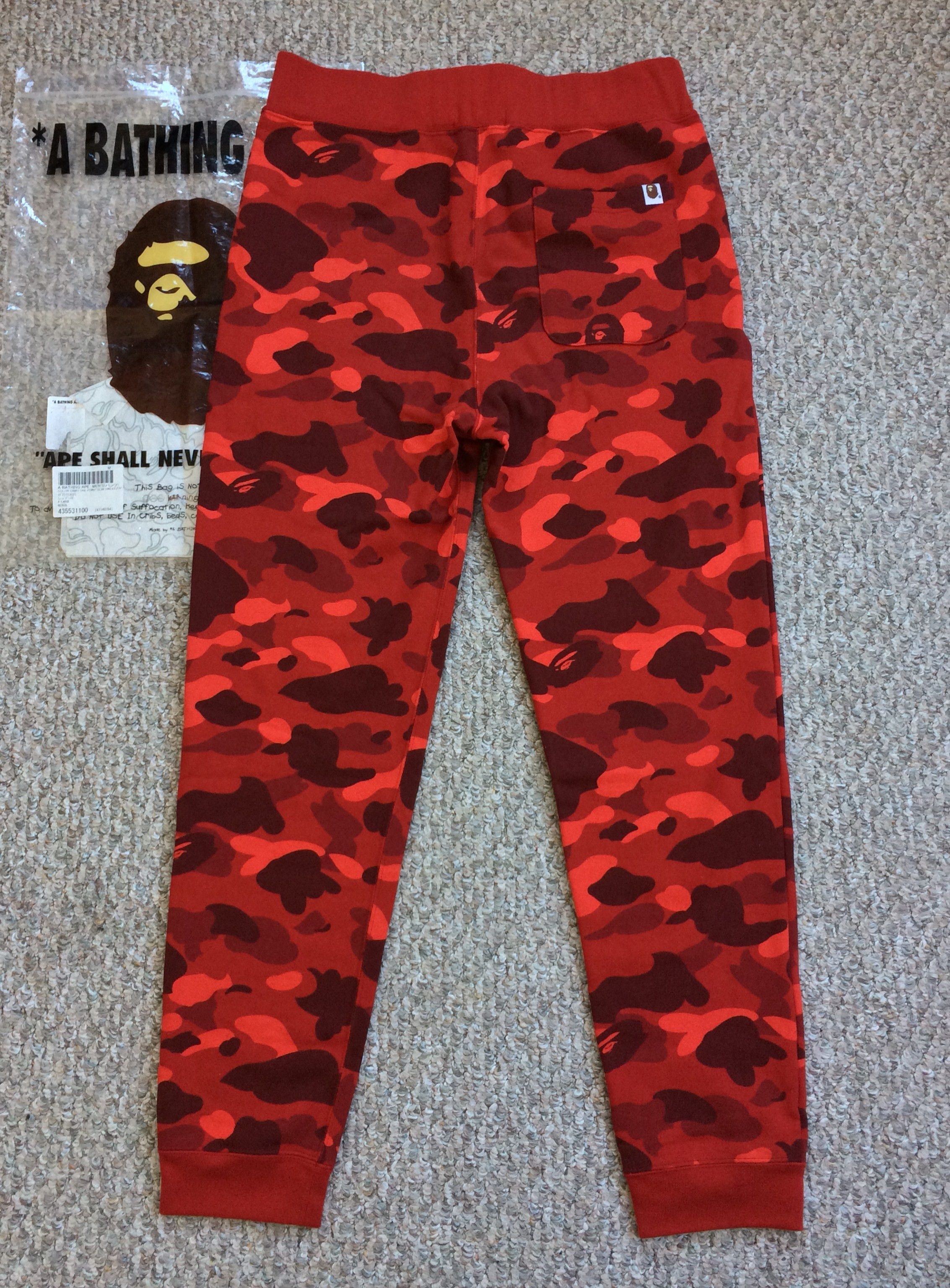 NEW Bape Red Camo Sweatpants size XL - 6