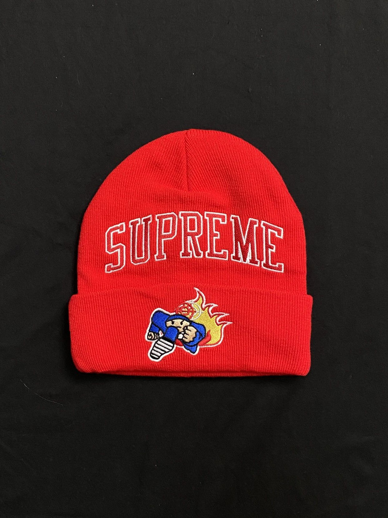 Rare 22FW Supreme Duck Down Records Red Beanie OS - 1