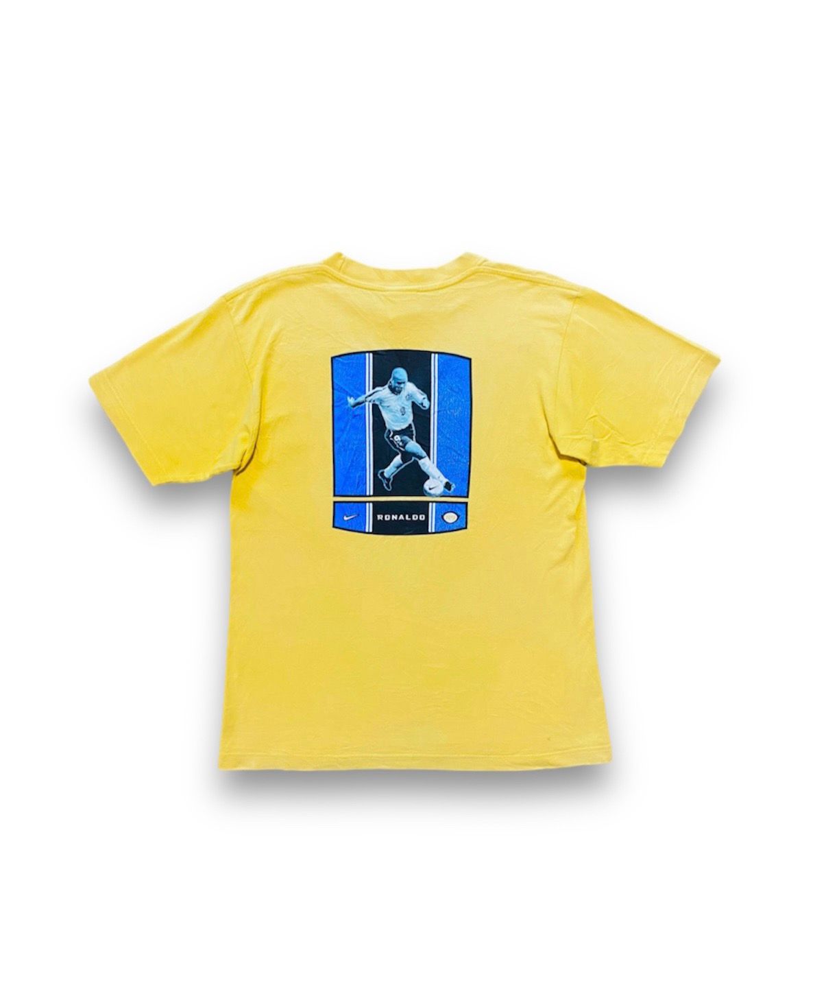 Vintage Nike Ronaldo R9 T-Shirt Football Soccer Yellow - 1