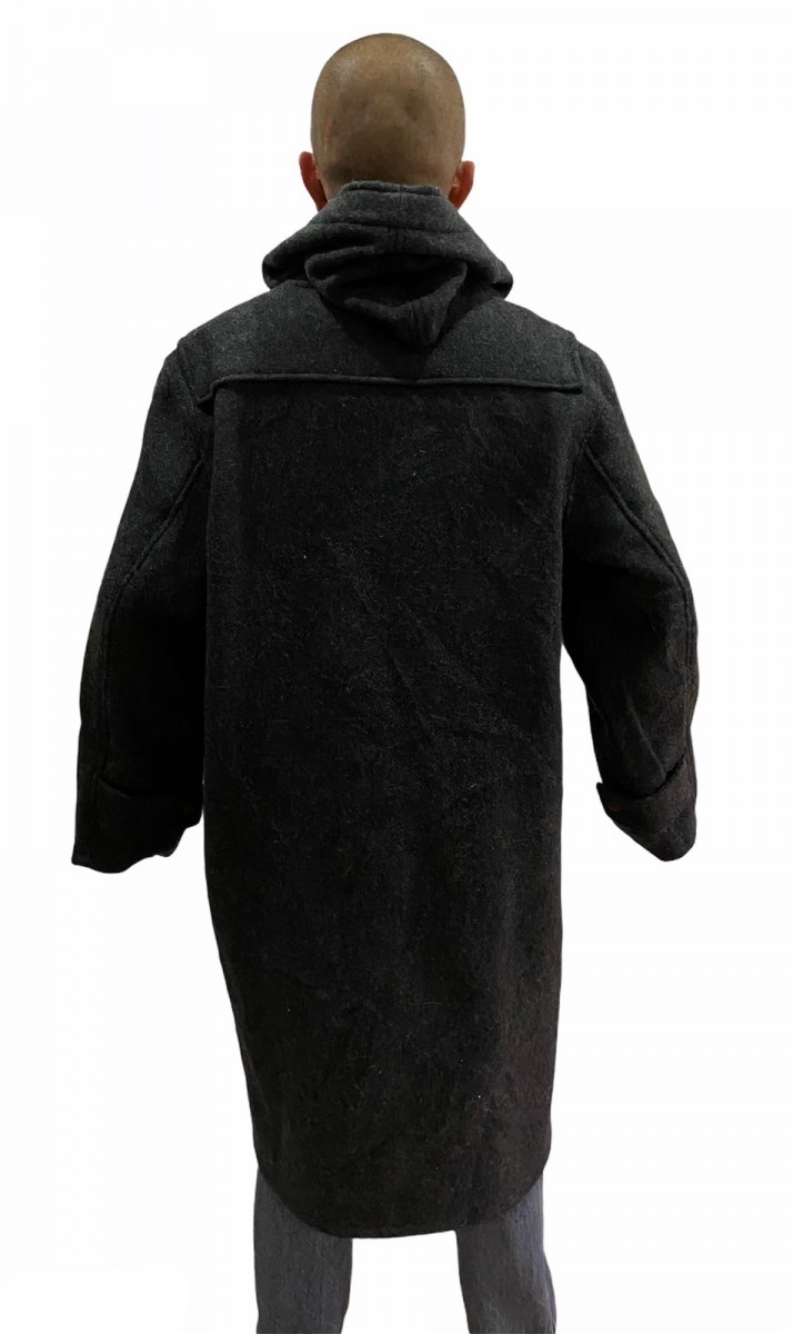 Vintage - Flight Garment Grey Wool Hooded Long Duffel Coat - 5