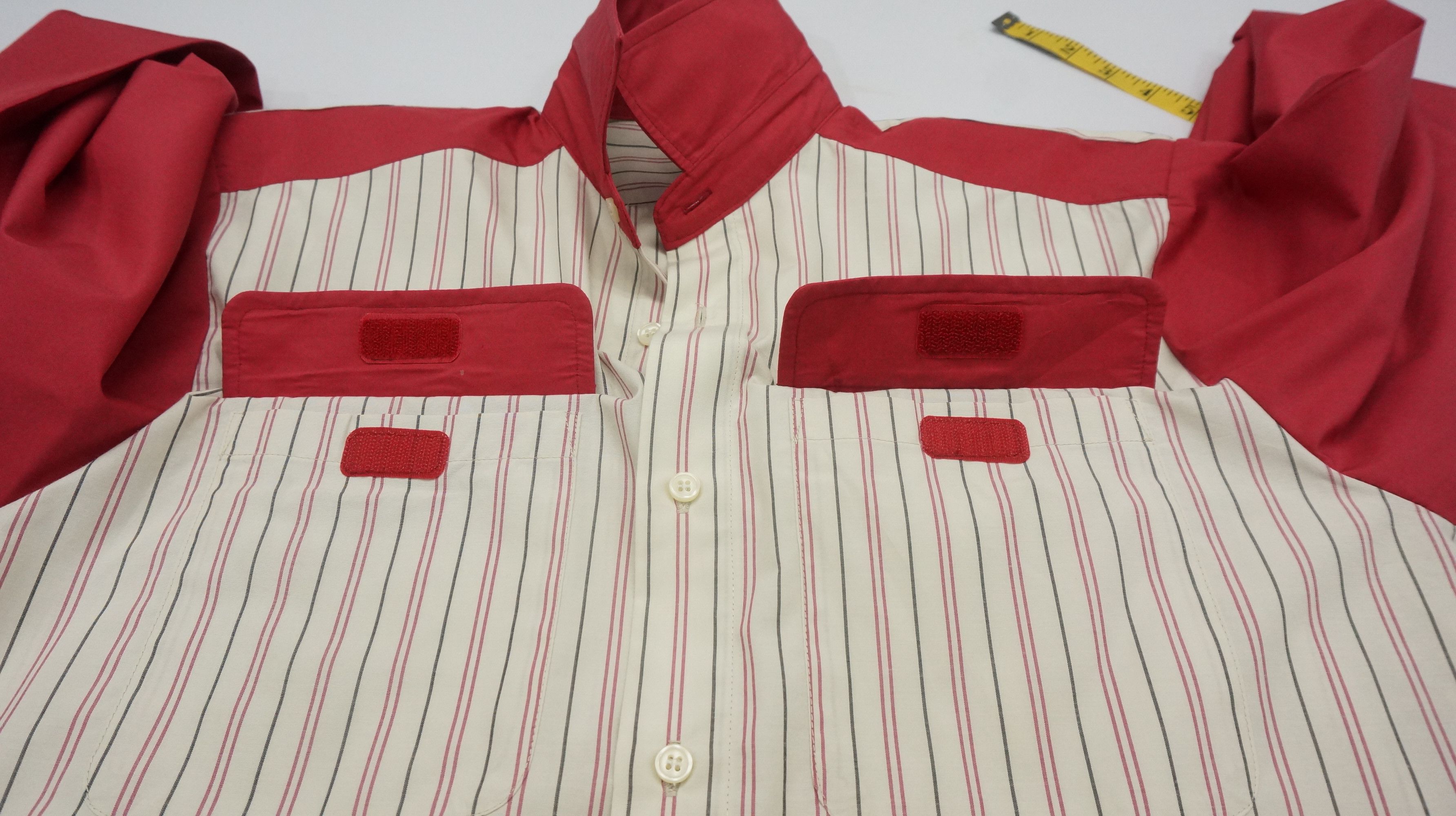 Japanese Brand - 🔥 Vtg ENEOS Button Up Long Sleeve Red Stripes Design Shirt - 6