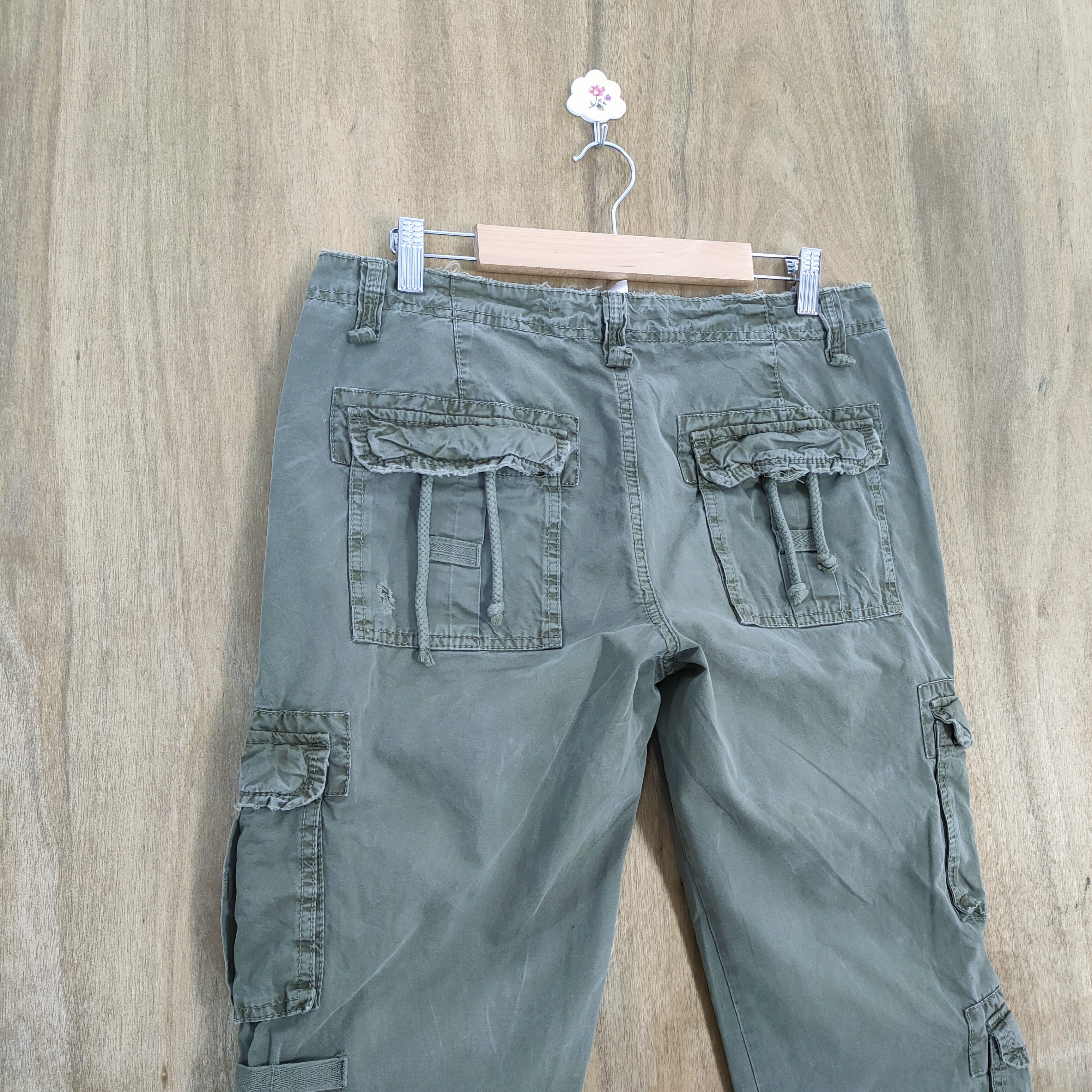 Japanese Brand - JAPANESE BRAND FADED LOWRISE FLARE CARGO PANTS MULTIPOCKET - 9