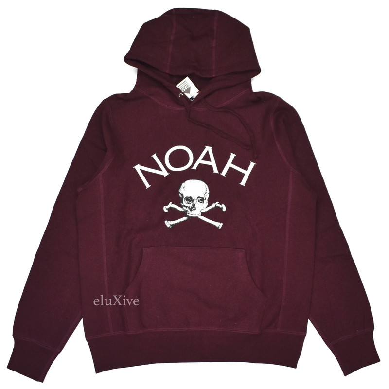 Burgundy Red Jolly Roger Logo Hoodie DS - 1