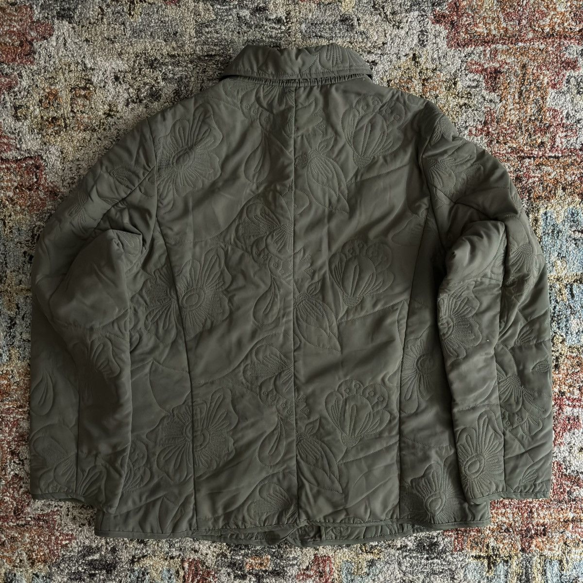 Vintage - botanic shadow quilt jacket olive polyester Craig Green Bode - 4