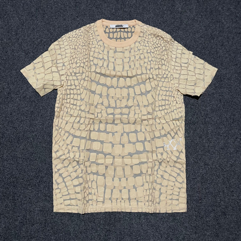 GIVENCHY Paris by Riccardo Tisci Croc-Effect Sheer Silk Mesh T-Shirt Size FR 34  - 1