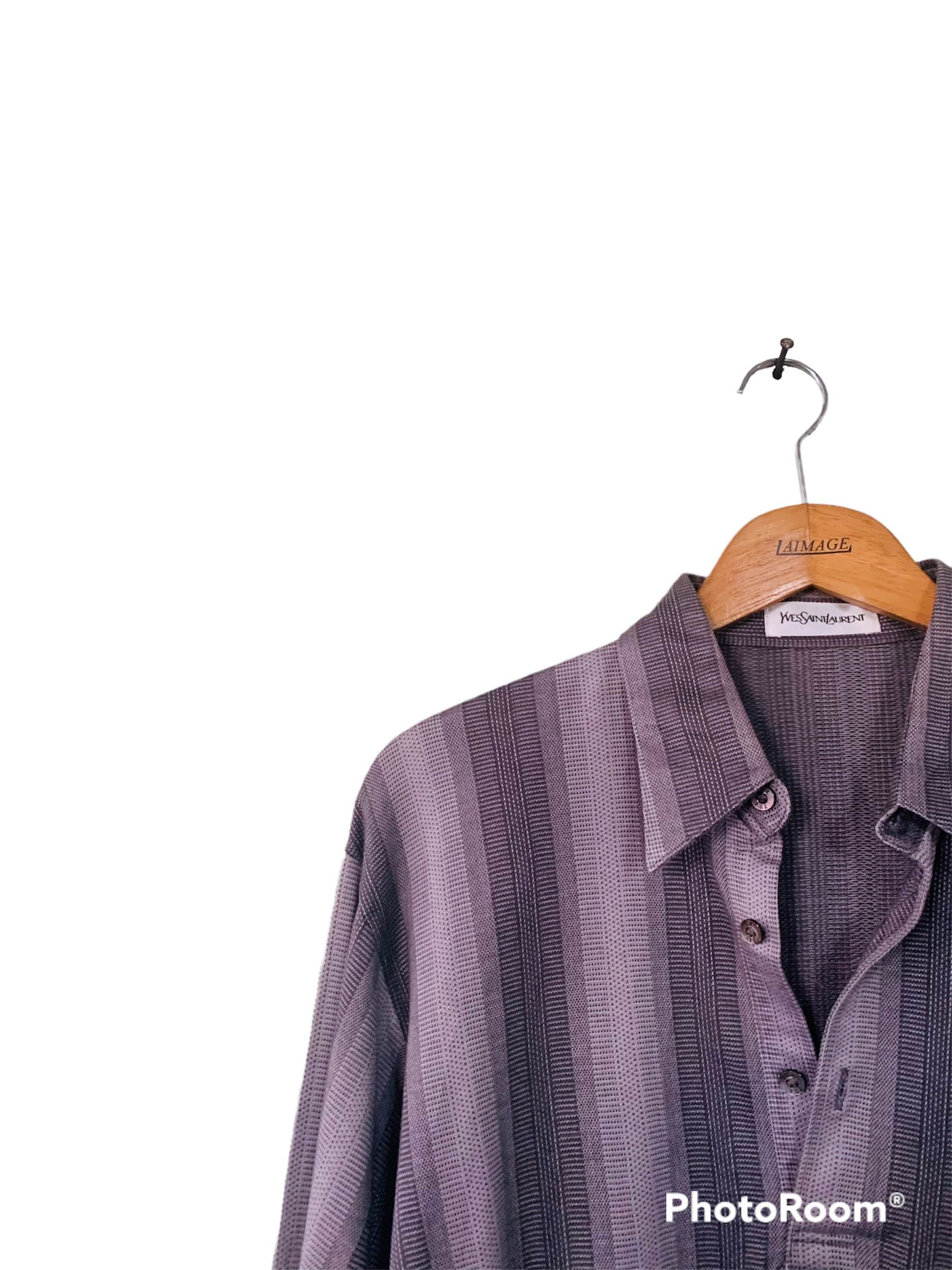 Vintage YSL Striped Long Sleeve Shirt - 6