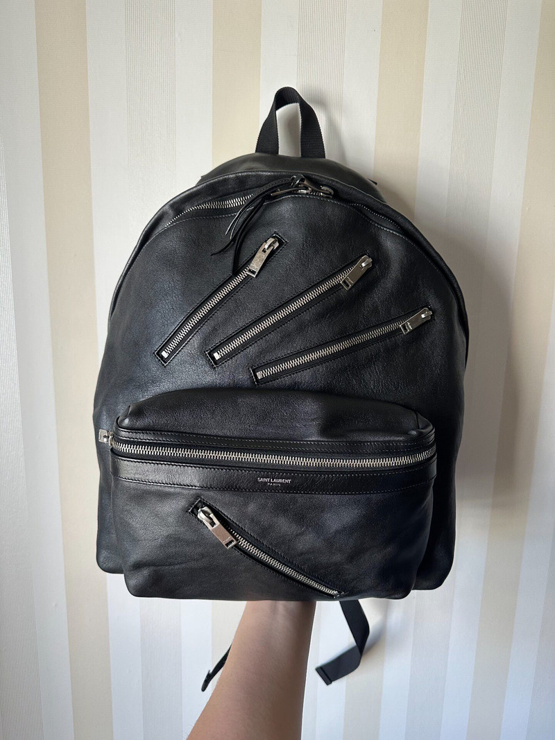 Saint Laurent 14SS Paris Multi Zipper Leather Backpack by Hedi Slimane - 1