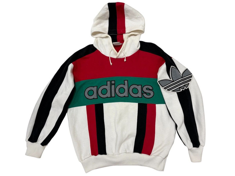 🔥Rare Vintage 90s Adidas Descente Spellout Hoodie Big Logo - 1