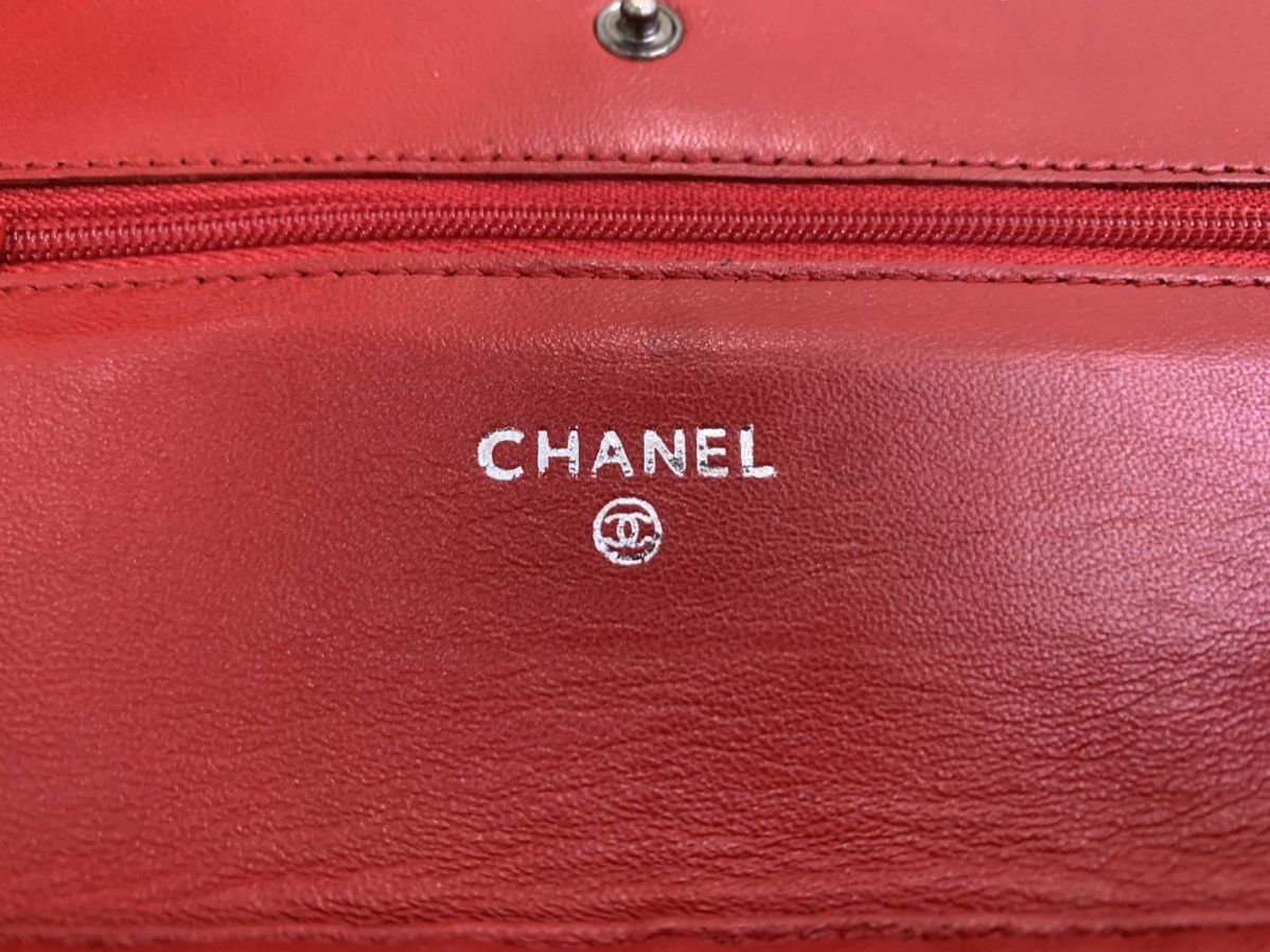 Chanel boy wallet half flap red leather chain sling - 14