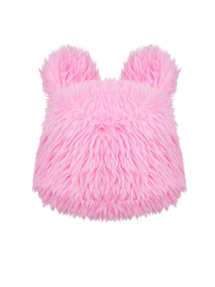 Japanese Cartoon Anime Kirby Beanie Hat Pink Hat Cute Y2K Warm Earflap Cap - 2