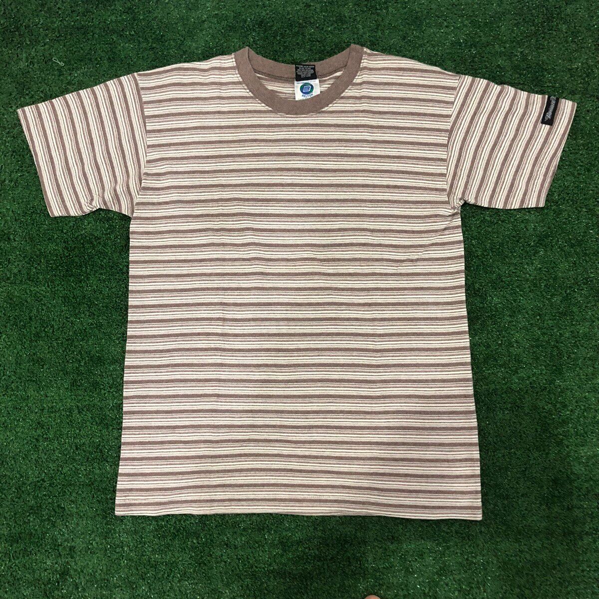 Vintage Bronze Age stripes basic tee - 1