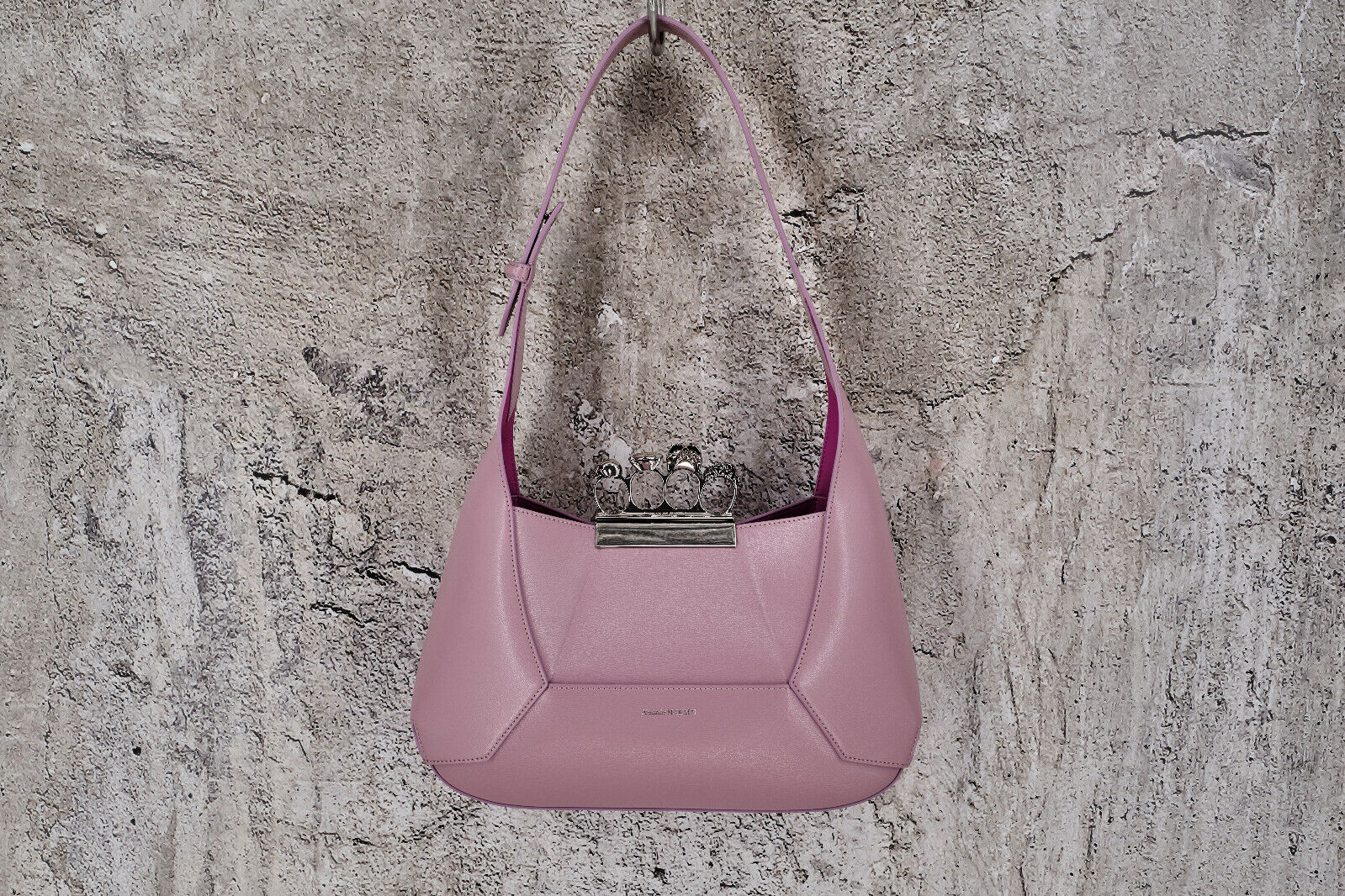 Brand New in Box Alexander Mcqueen Jewelled Hobo Leather Tote Bag in Antique Pink, 2890$ - 6