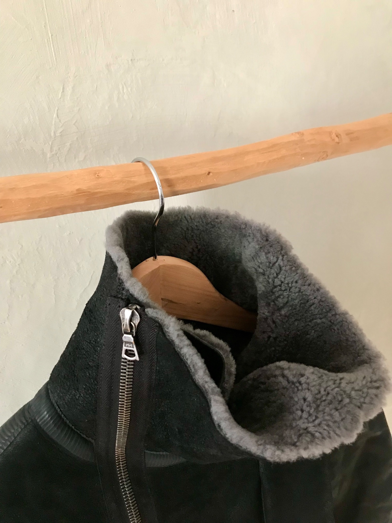 Isaac Sellam Isaac Sellam shearling, black leather jacket