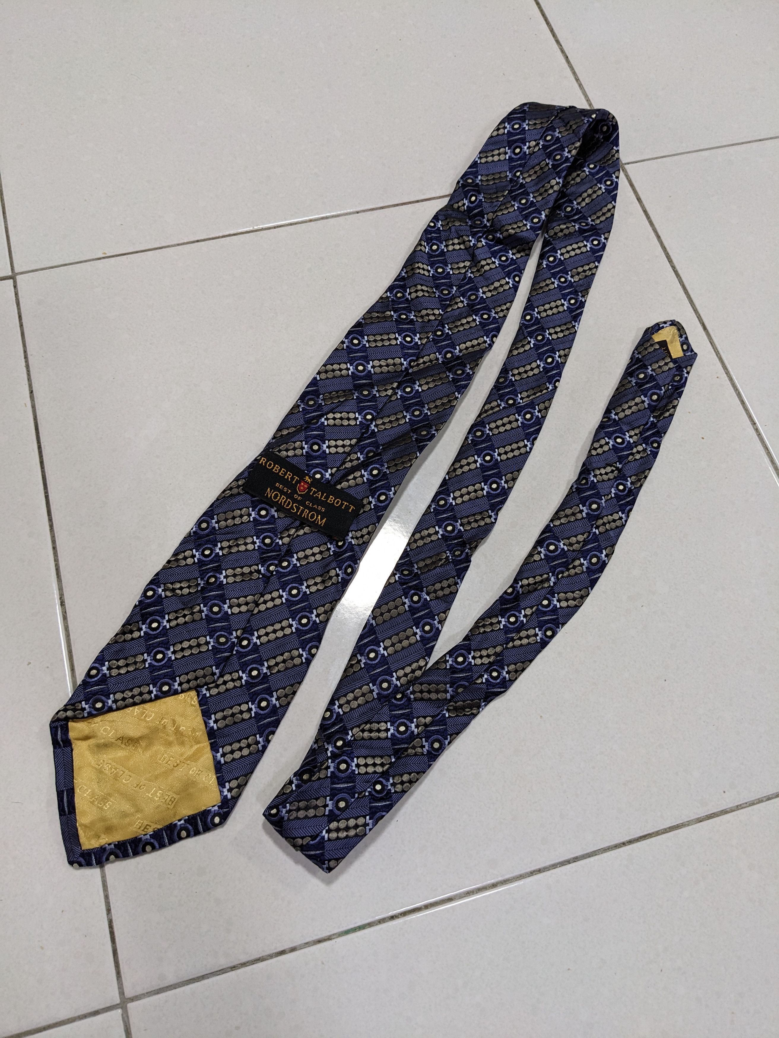 Robert Talbott Nordstrom Men's 100% Silk Necktie USA Blue - 5