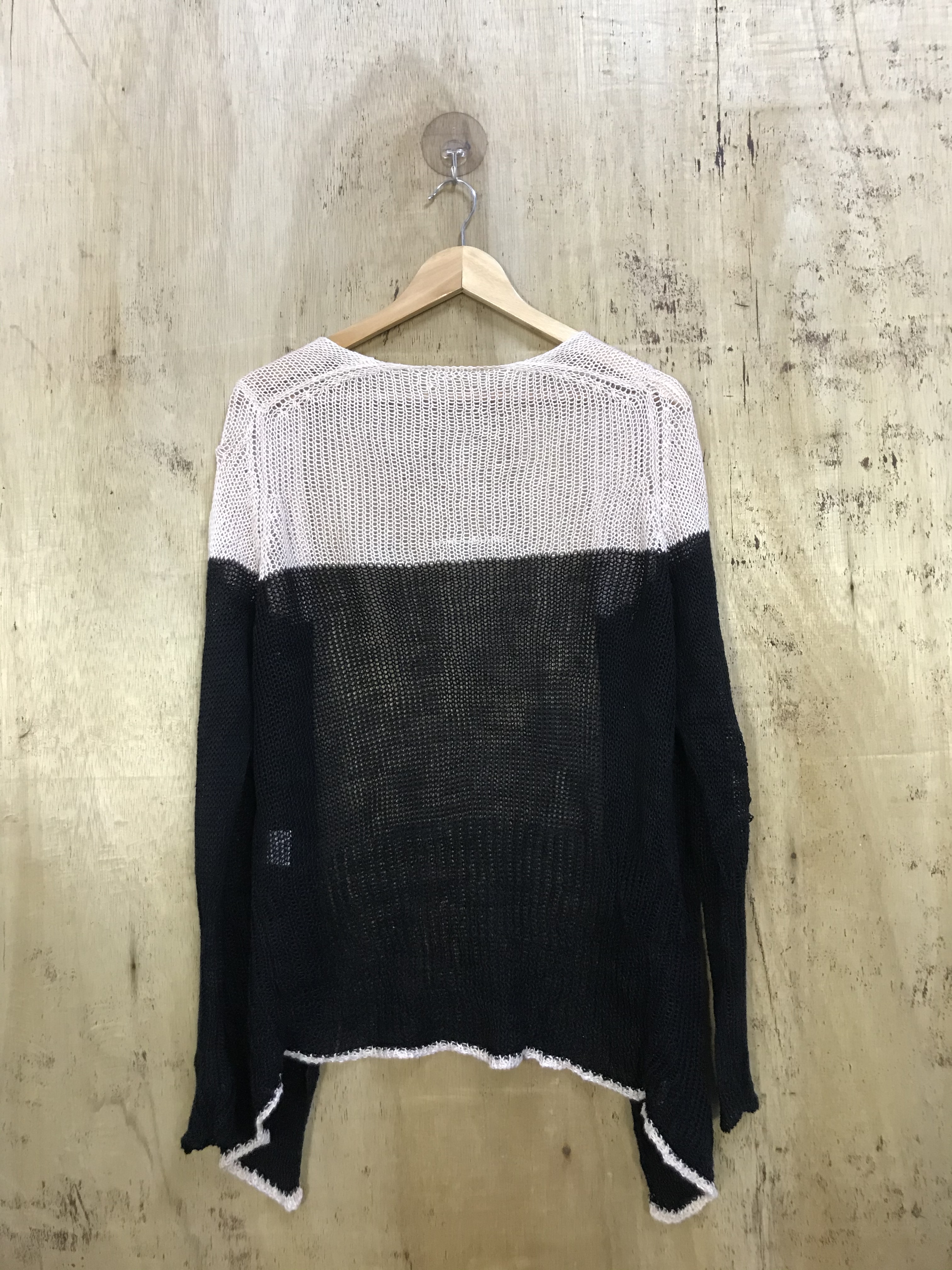 Japanese Brand - Japan Mesh Net Drop Shoulder Open Knit Cardigan - 7