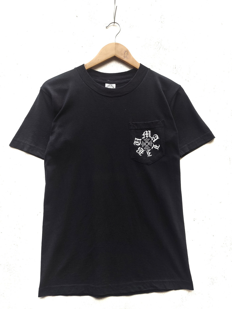 CHROME HEARTS ヴィンテージブラック Tシャツ Chrome Hearts Vintage Chrome Hearts t shirt Malibu single pocket