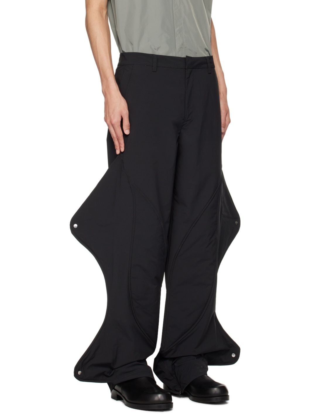 AW24 BLACK CONCORDANCE PUFFER TROUSERS - 2