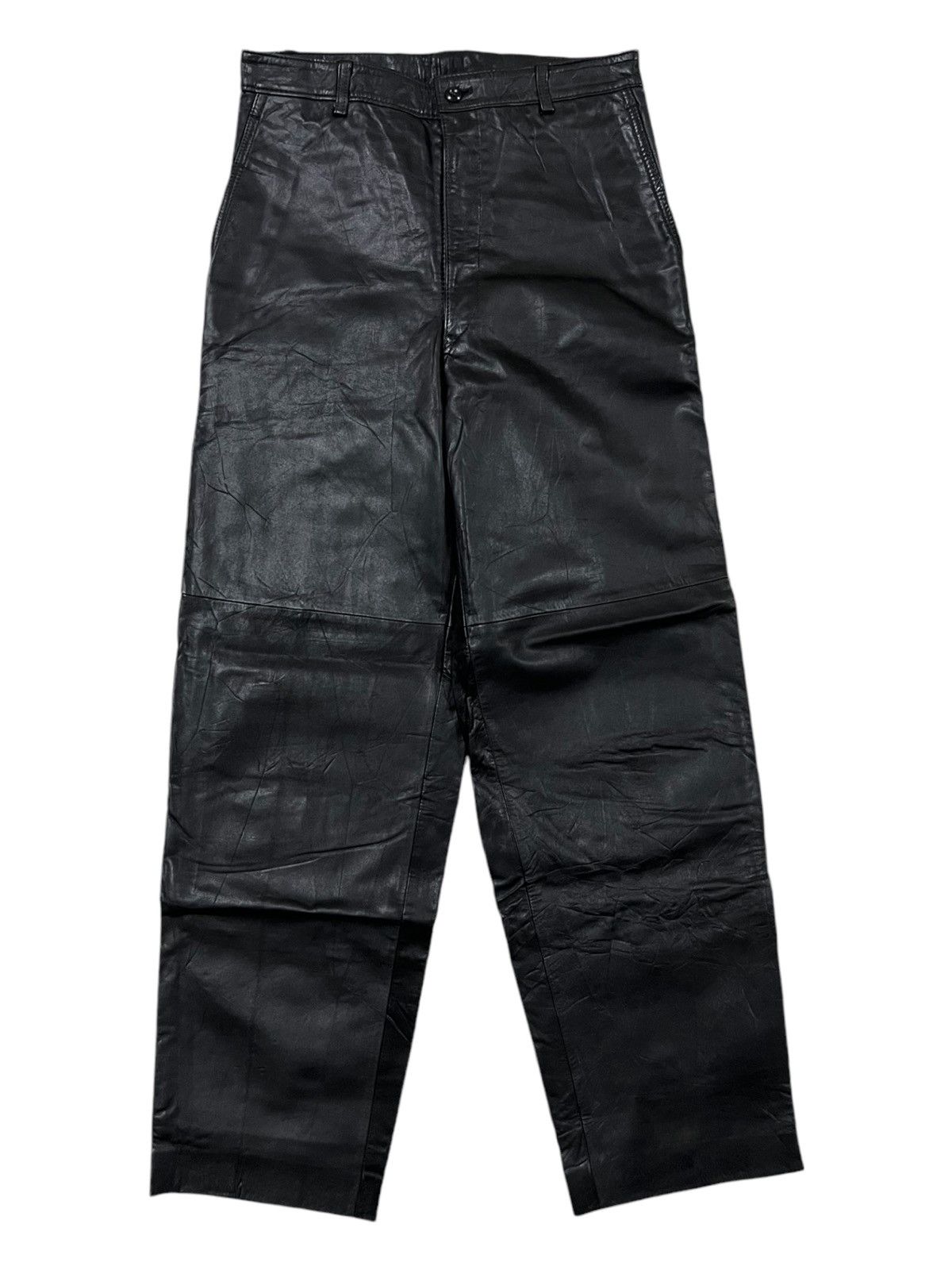 1980s Comme des Garçons Homme Cowhide Leather Runway Pants - 1