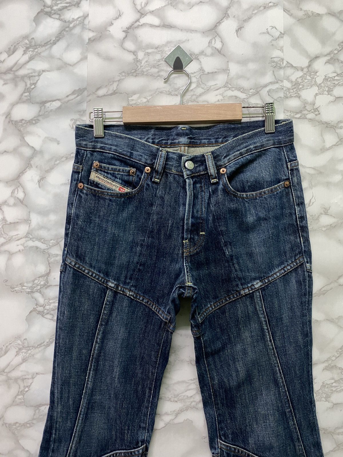 Vintage - DIESEL INDUSTRY Flared Reconstructed Low Rise Denim - 3