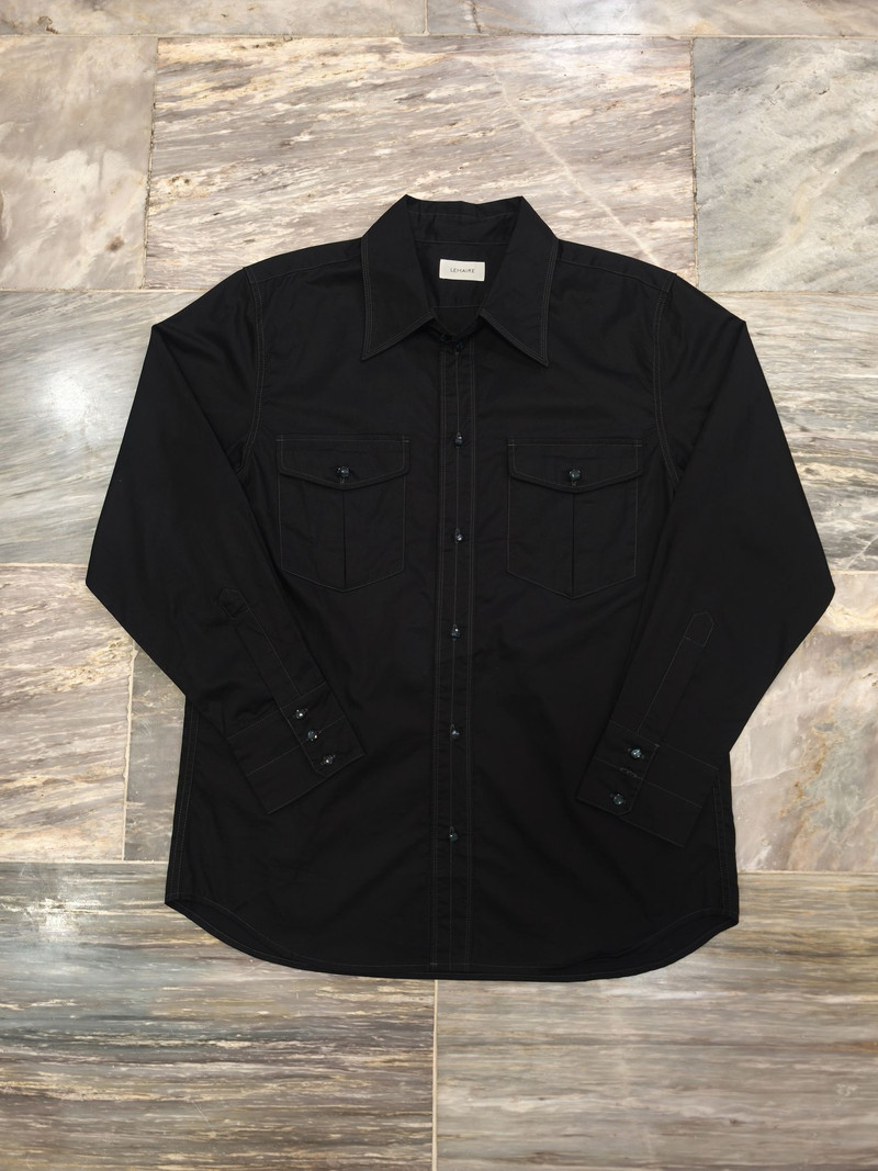 Lemaire Relaxed Western Shirt 'Black' - 1