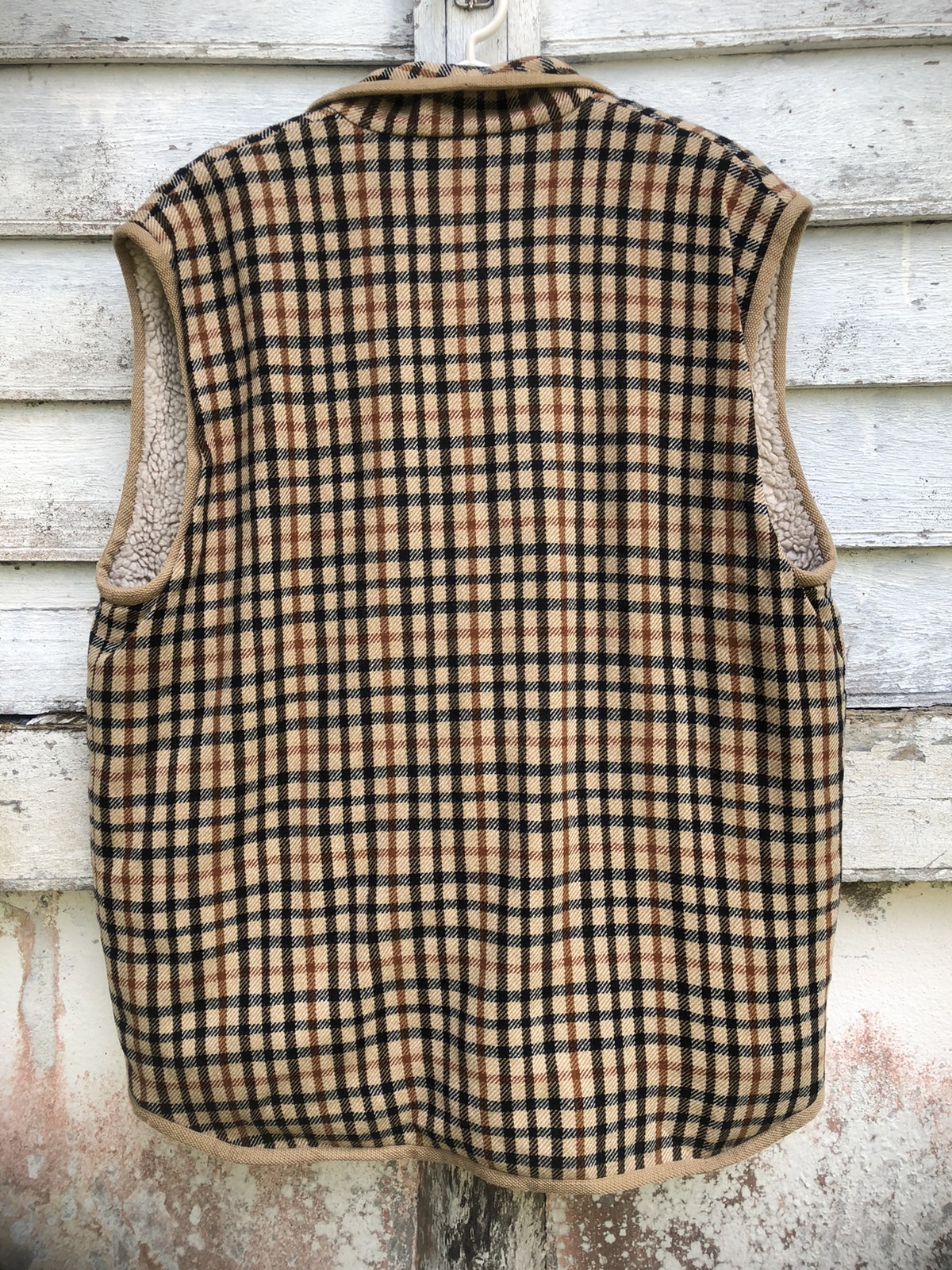 Vintage - Vintage Daks London Iconic Check Sherpa Vest - 4