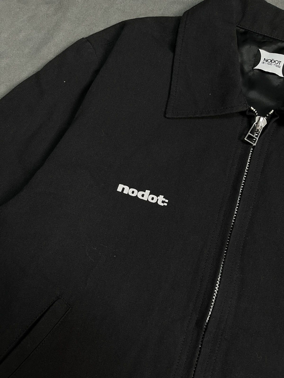 Hype - Nodot Y2k Two Way Zipper Black Workwear Jacket Medium - 4
