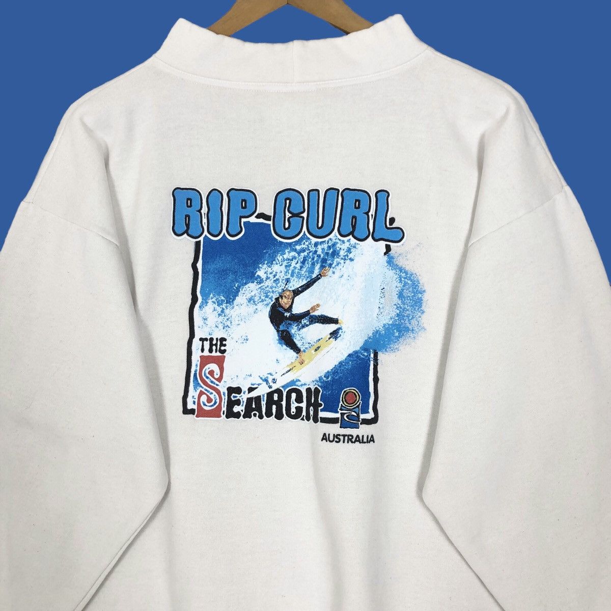 Vintage 90s Rip Curl Crewneck Sweatshirt Big Logo Sweater - 11