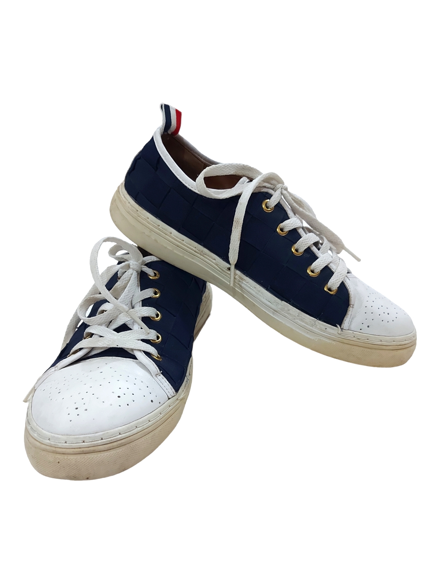 THOM BROWNE WOVEN NAVY SNEAKERS - 2