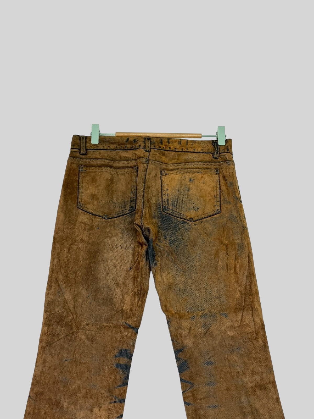 VINTAGE E.BLUE RAINBOW CLAW MARKS BROWN DISTRESSED JEAN - 10