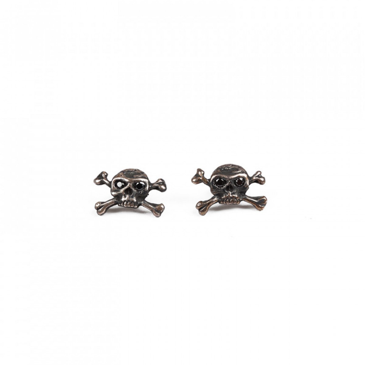 Ugo Cacciatori - Onyx + silver crossbone earrings. Like Chrome Hearts - 1