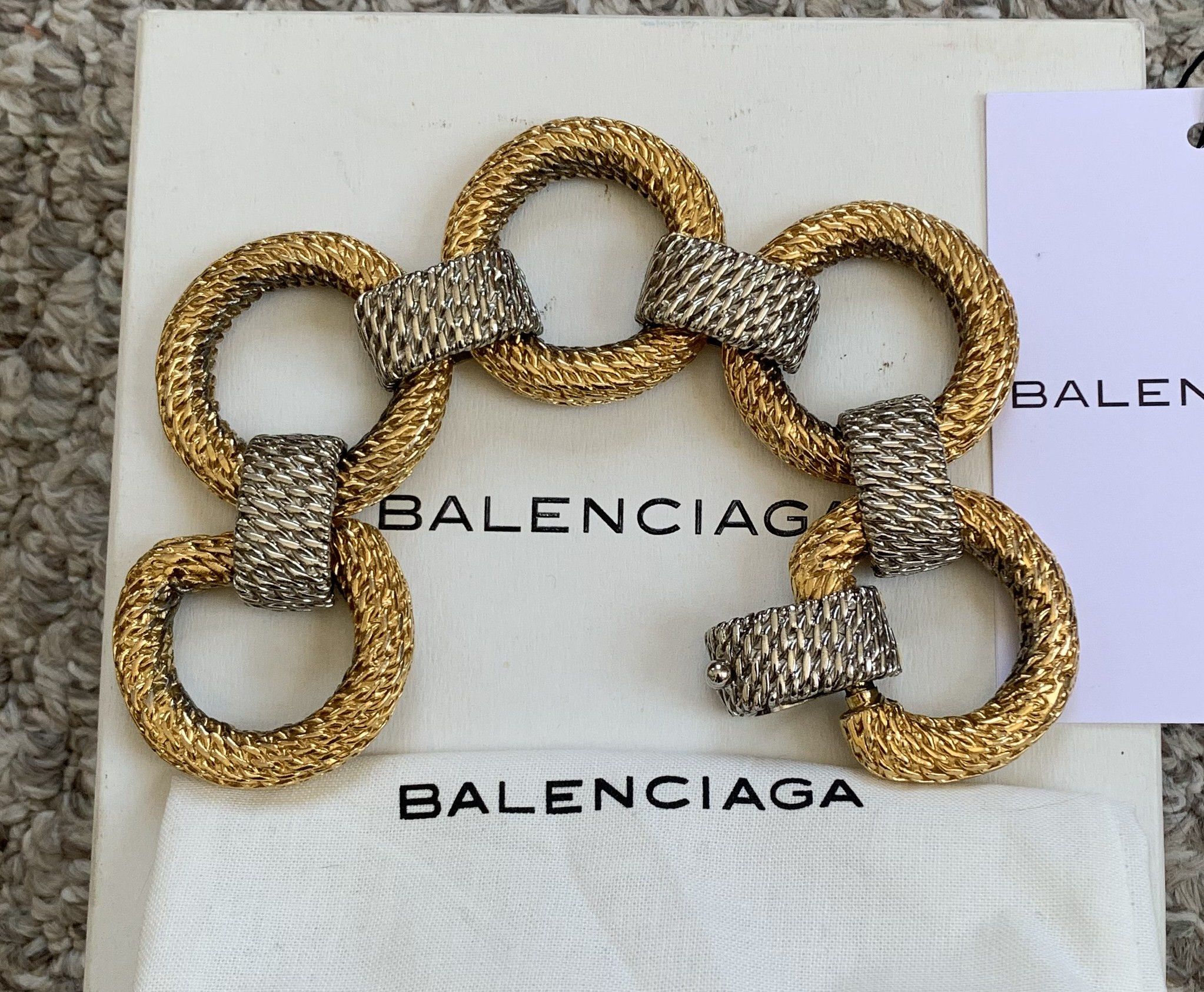 Balenciaga Two Tone Chain Link Bracelet - 2