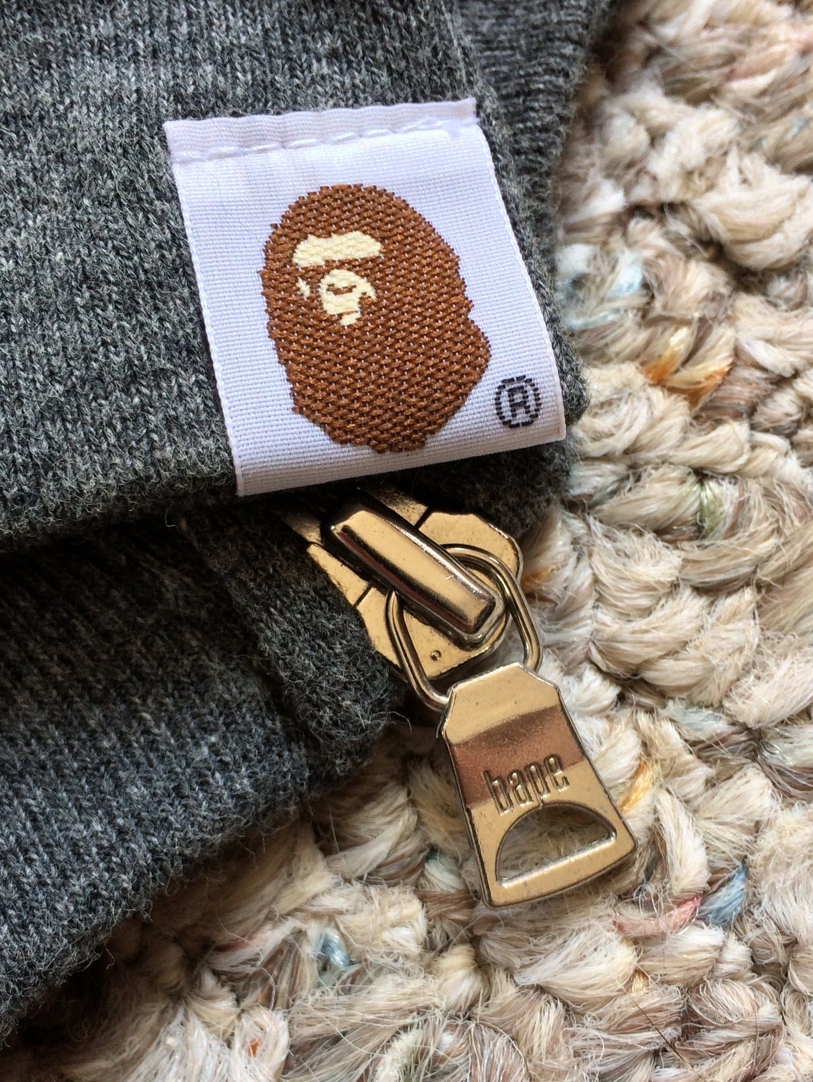 OG Bape Full Zip Thermal Spellout Hoodie - 3