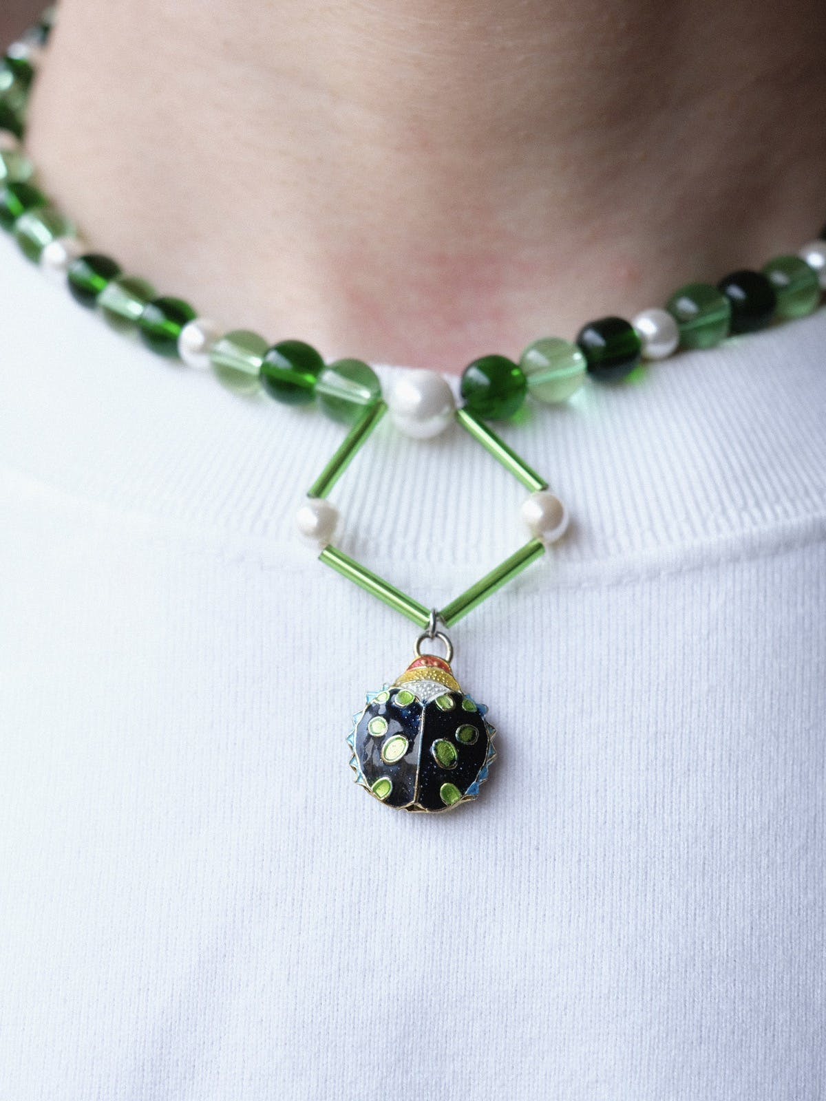 Japanese Brand - Green Handmade Beaded Necklaces - 4