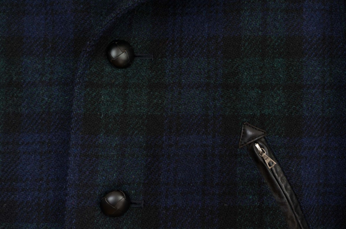 Blackwatch tartan tweed coat - 3