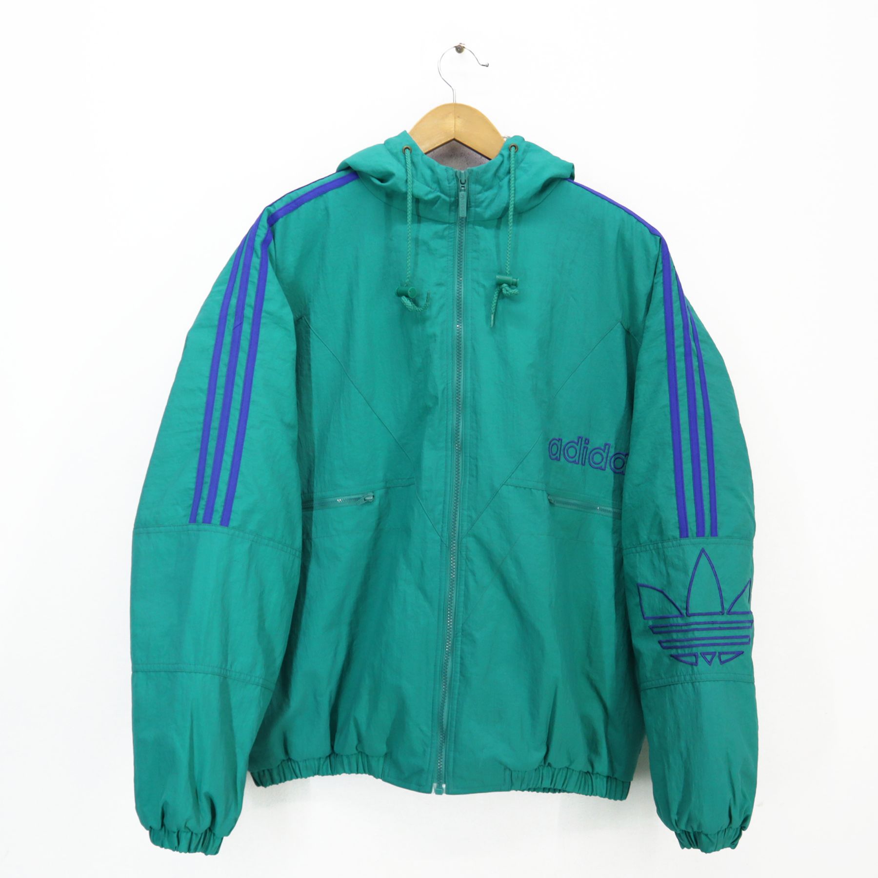 ADIDAS Big Logo Spellout Embroidered Coat Hoodie Quilted - 2