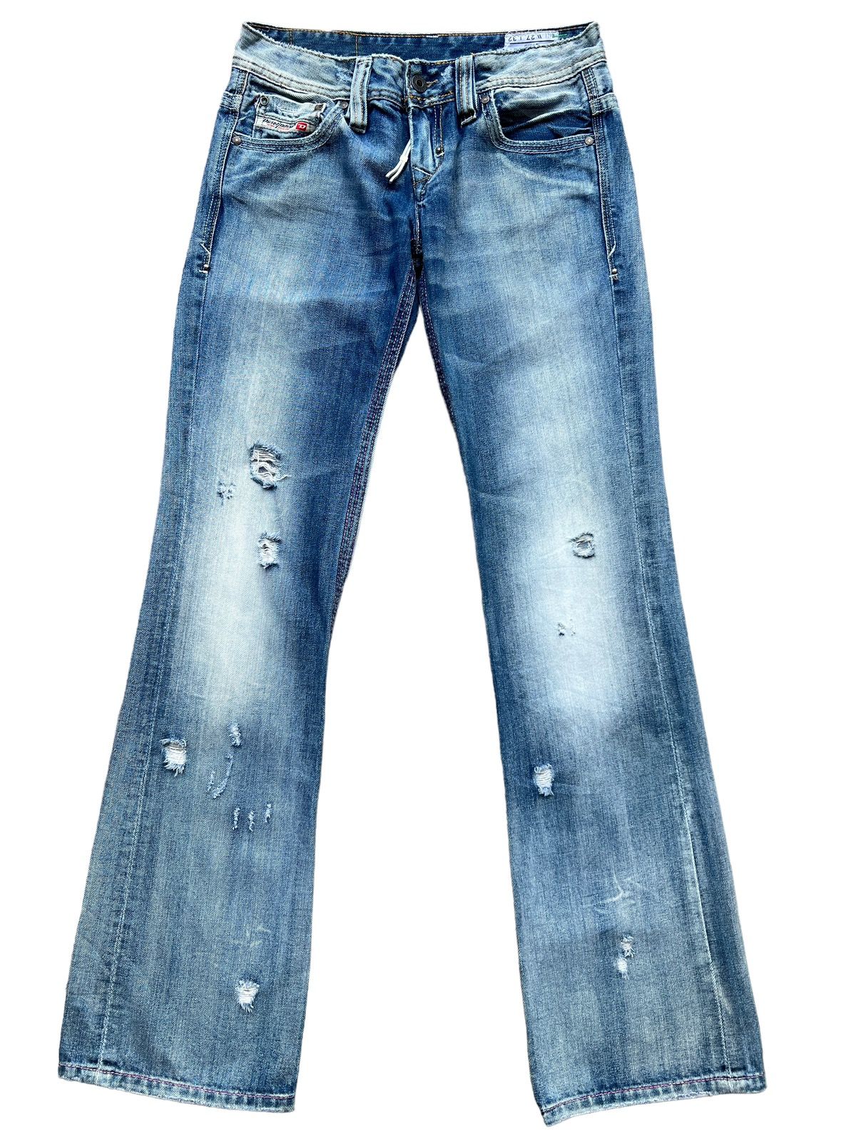 Vintage Diesel Leather Distressed Flare Lowrise Jeans 30x33 - 2