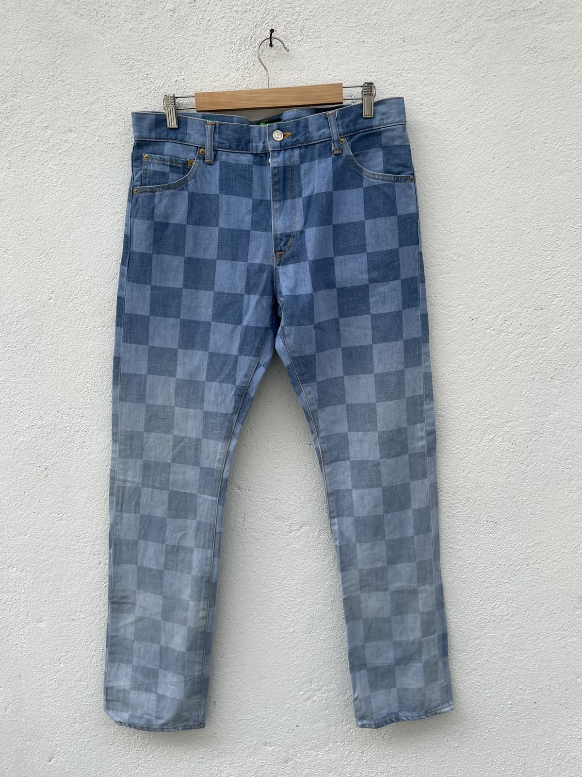 Japanese Brand - Made In Japan Sweager Plaid Design Jeans - 1