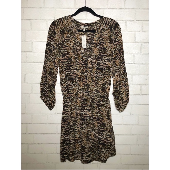 Joie Molly Abstract Animal Print Silk Dress - 6