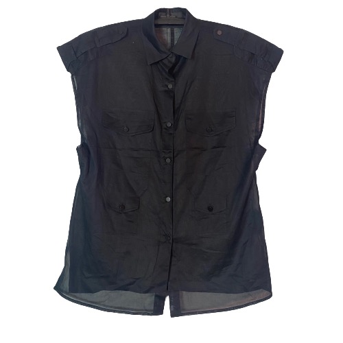 Alexander Wang Sheer Button Up Shirt Sleeveless - 1