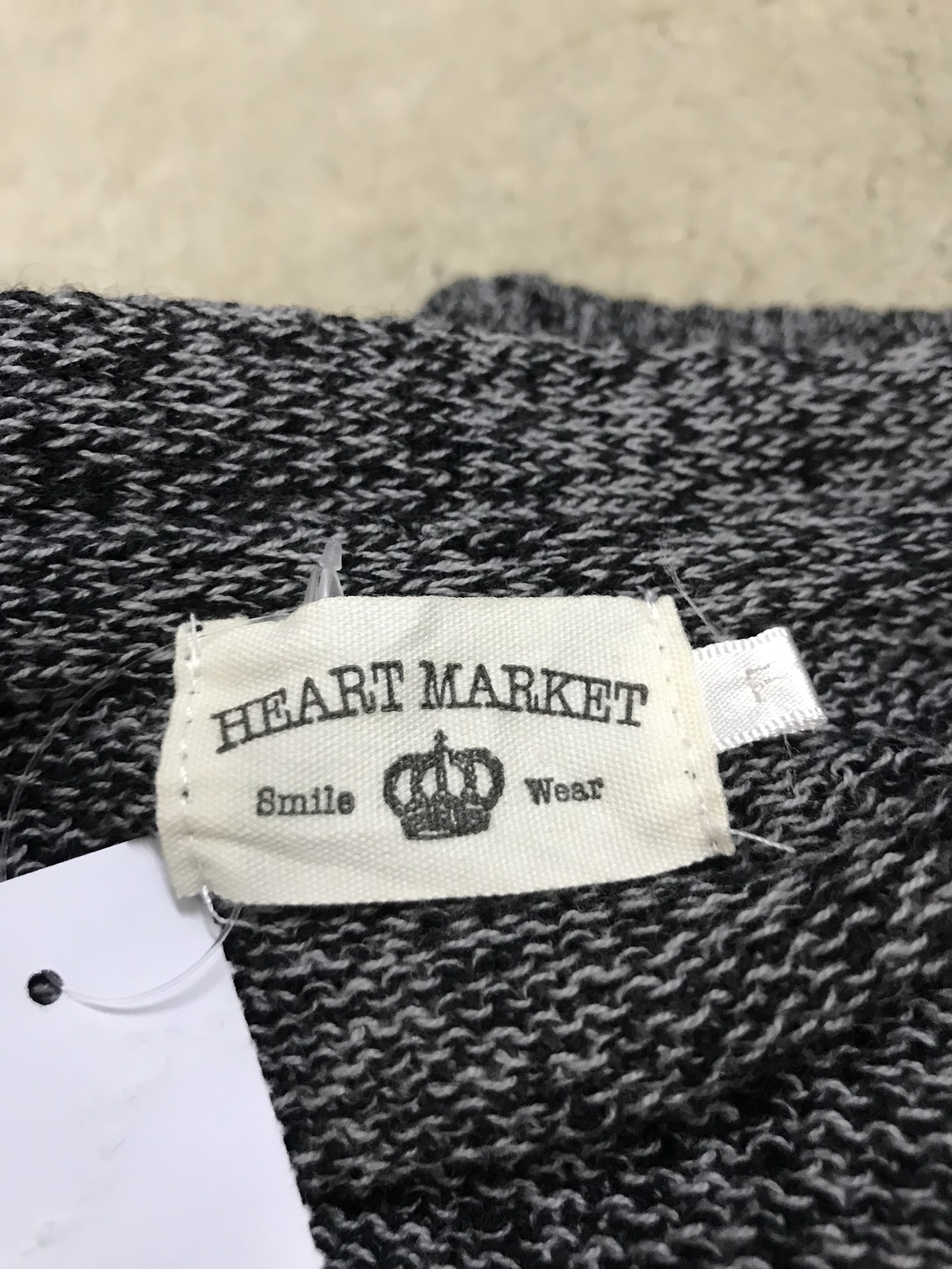 Cardigan - Heart Market Smile Wear Grey Knit Cardigan #2667 - 6