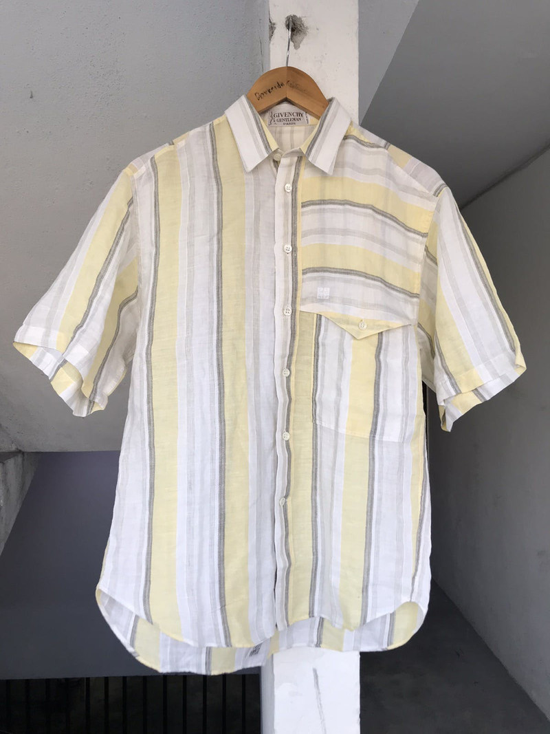80s Givenchy Gentleman Paris Linen Shirt - 1