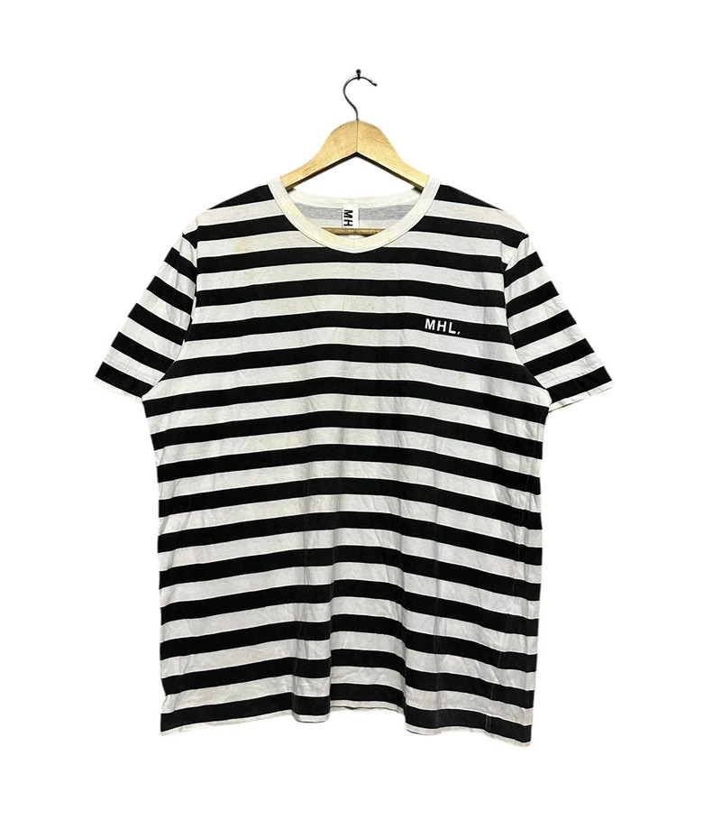 Vtg🔥MHL Margaret Howell Boader Stiped Logo Tee - 1