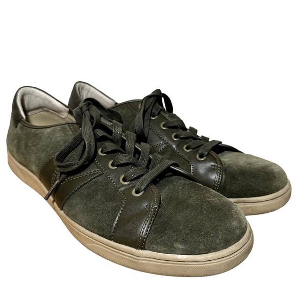 Vionic Jerome Suede Sneakers Low Top Lace Up Arc Support Leather Lining Green 13 - 2