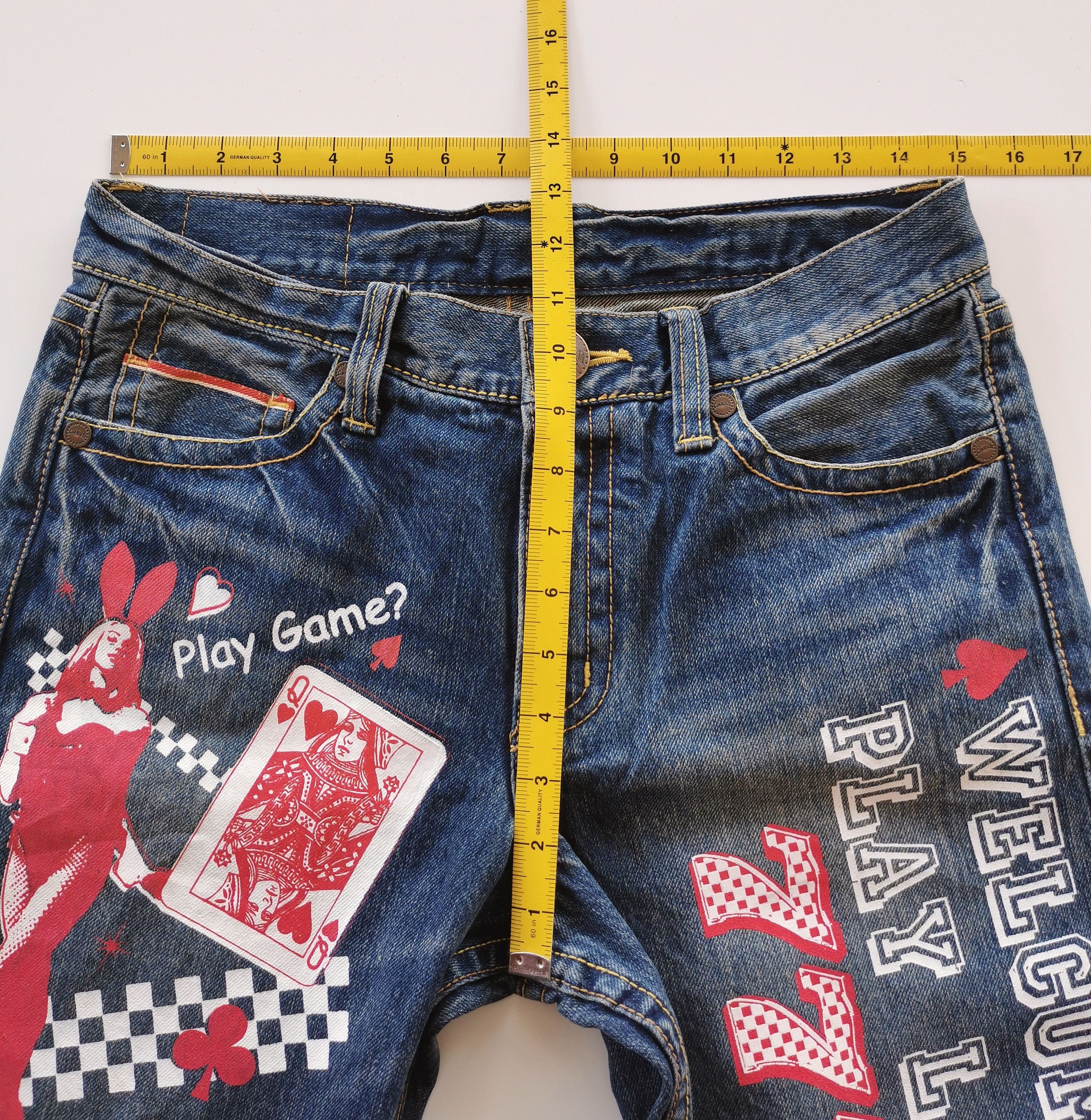 If Six Was Nine - CoAndLu Casino Printed Selvedge Denim Jeans - 12